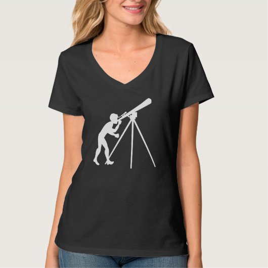 天文学の天体物理学天文学望遠鏡かわいい Tシャツ (正面)