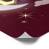 天文学の天月の雲の星の星占い芸術 ポスター (角)