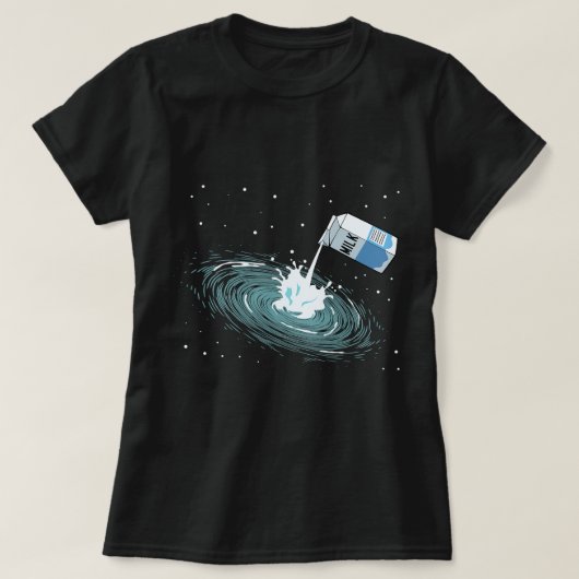 天文学の恋人の天の川かわいいおもしろい宇宙アストロノ Tシャツ (デザイン正面)