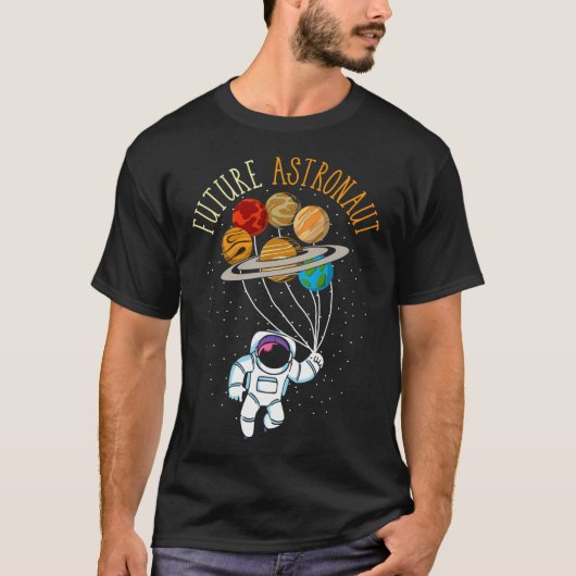 天文学の惑星宇宙科学の宇宙ラバーフット Tシャツ (正面)