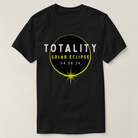 天文学の愛好家太陽の皆既日食2024 Tシャツ (デザイン正面)