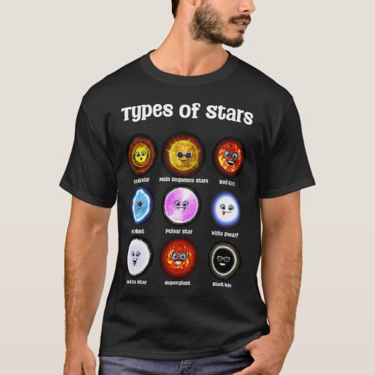 天文学の星の種類 Tシャツ (正面)
