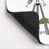 天文学の望遠鏡を使用している女性 マウスパッド (コーナー)