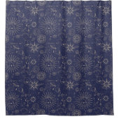 天文学の海軍模様 シャワーカーテン (正面)