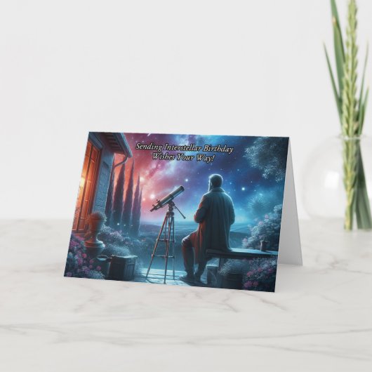 天文学をテーマにした誕生日カード カード (正面)