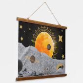 天文学を用いた階層型コラージュの美学 吊り下げ型タペストリー (傾斜あり)