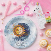 天文学イエローブルー結婚サン ペーパープレート (パーティー)