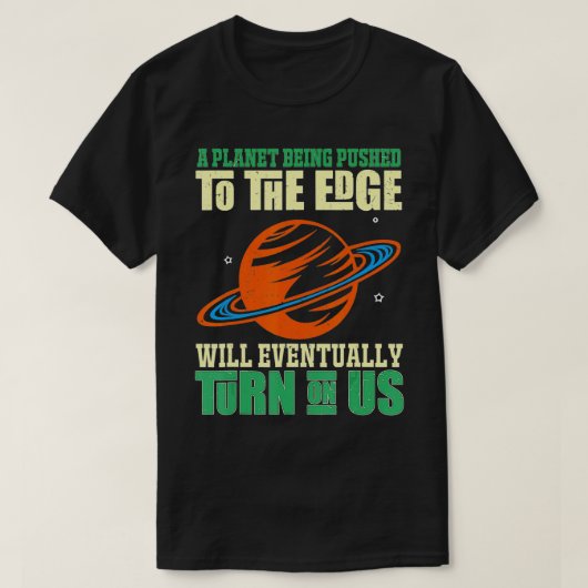 天文学カッコいい宇宙地球レトロ科学Ea Tシャツ (デザイン正面)