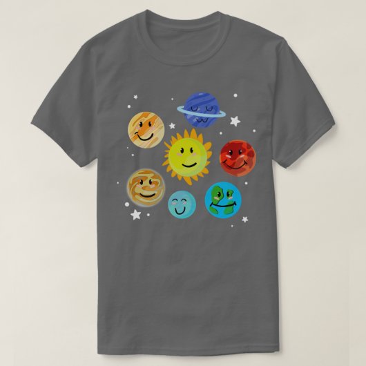 天文学サイエンティスト宇宙太陽のシステムかわいいプラン Tシャツ (デザイン正面)
