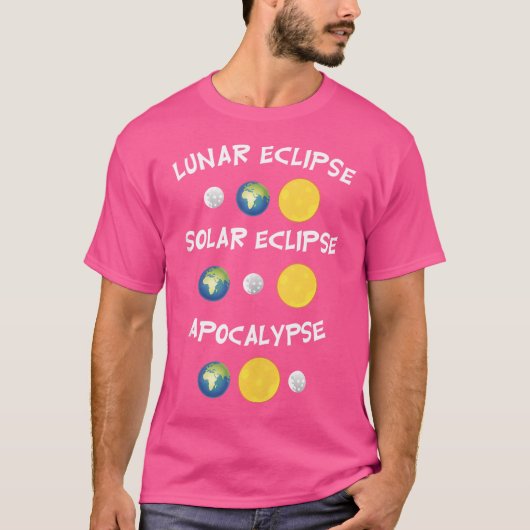 天文学シャツ月食太陽の黙示録Sc Tシャツ (正面)