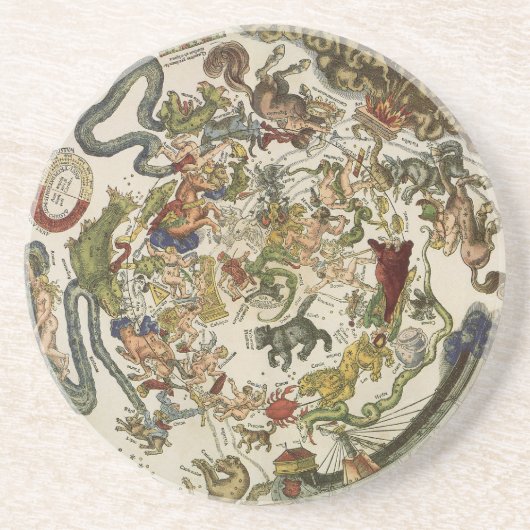 天文学ピーター・アピアンによるヴィンテージ地図 コースター (正面)