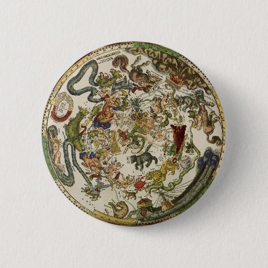 天文学ピーター・アピアンによるヴィンテージ地図 缶バッジ (正面)