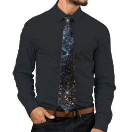天文学ブルーナイトスカイ写真 ネクタイ