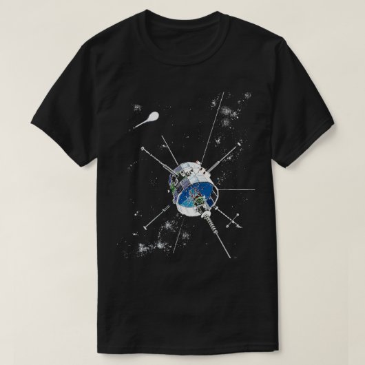 天文学ラバーサテライト探査宇宙アストロン Tシャツ (デザイン正面)