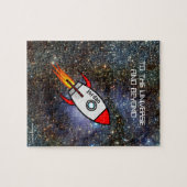 天文学名前をカスタムする及び文字ロケット ジグソーパズル (横)