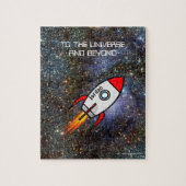 天文学名前をカスタムする及び文字ロケット ジグソーパズル (縦)