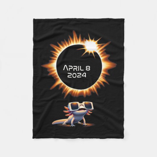 天文学太陽のガラスの2024年のAxolotl合計 フリースブランケット (正面)