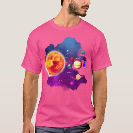 天文学太陽の系宇宙ギーク Tシャツ (正面)