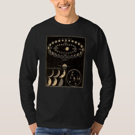 天文学惑星ビンテージ科学イラスト Tシャツ (正面)