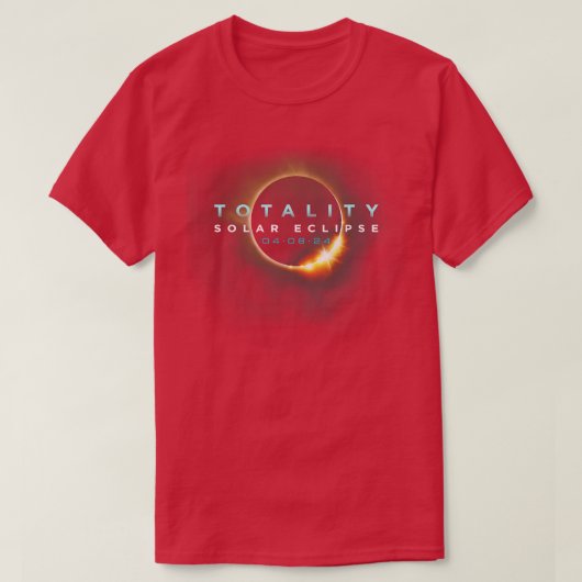 天文学愛好家のための2024年皆既日食 完全な日食体験 Tシャツ (デザイン正面)