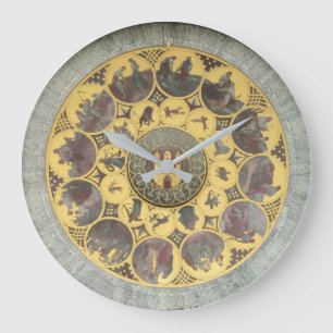 天文学的アンティーク〔占星術の〕十二宮図標識 ラージ壁時計