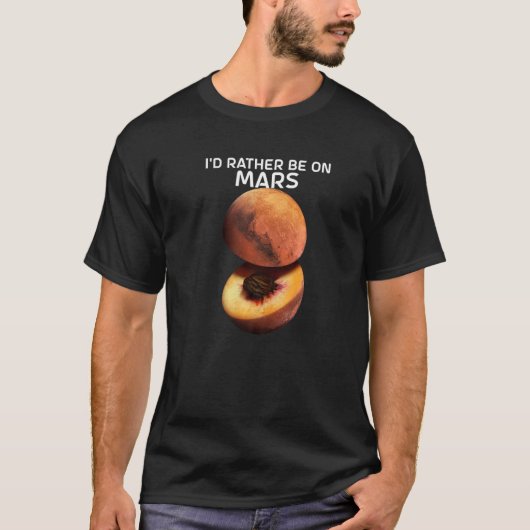 天文学者のレッドプラネットの火星に行きたい Tシャツ (正面)