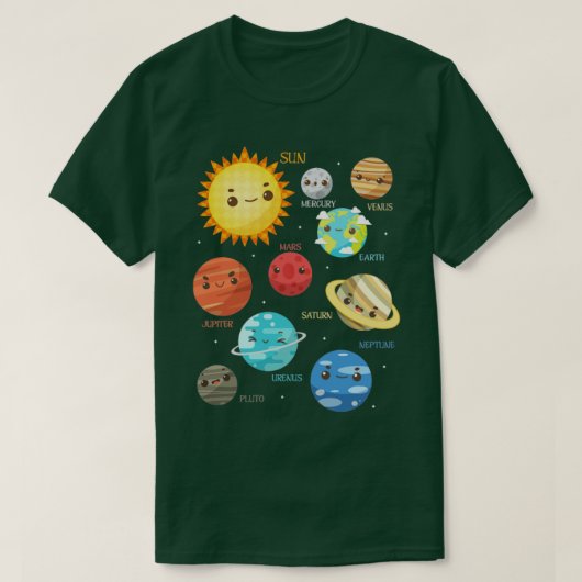 天文学者の惑星かわいい天文学者 Tシャツ (デザイン正面)