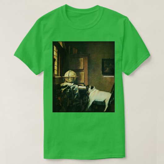 天文学者のPUG Tシャツ (デザイン正面)