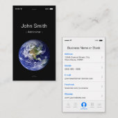 天文学者 – iPhone iOSカスタマイズ可能なフラットUIスタイル 名刺 (正面/裏面)