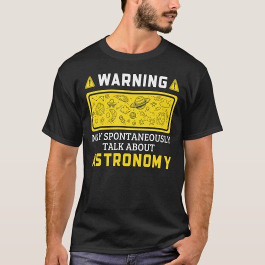 天文学警告について自発的に語る Tシャツ (正面)