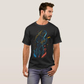 天文学遊Anのための宇宙の宇宙飛行士のギター Tシャツ (正面フル)
