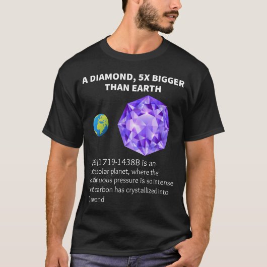 天文学銀河系科学ファクトプラネットダイヤモンド宇宙 Tシャツ (正面)