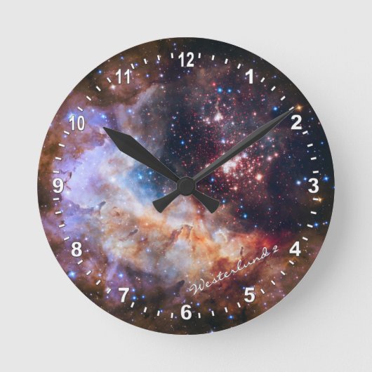 天文学 & ウェスターランド2 時計, ハッブル / 銀河 ラウンド壁時計 (正面)