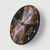 天文学 & バタフライネビュラ クロック、ハッブル / 銀河 ラウンド壁時計 (傾斜)