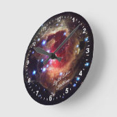 天文学、光エコー星時計、ハッブル銀河系 ラウンド壁時計 (傾斜)