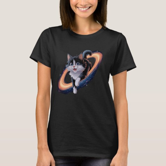 天文学 天体物理学 宇宙 科学者 子猫 ネコ  Tシャツ (正面)