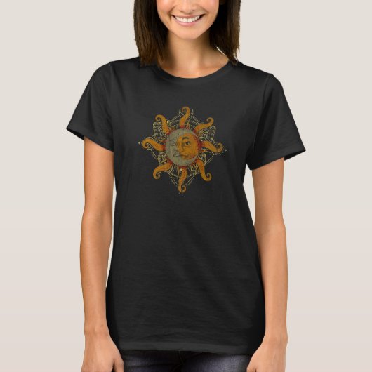天文学 天体 宇宙 太陽 月 占星術 Tシャツ (正面)