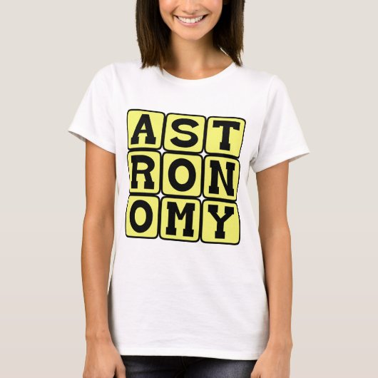 天文学，宇宙勉強 Tシャツ (正面)
