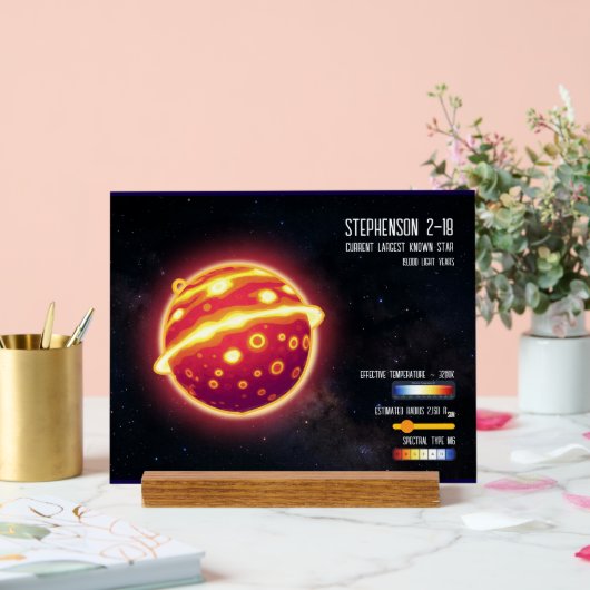 天文学 最大の星 宇宙科学 インフォグラフィック アクリルサイン (ウェディング)
