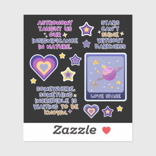 天文学 青 紫 黄 シール (シート)