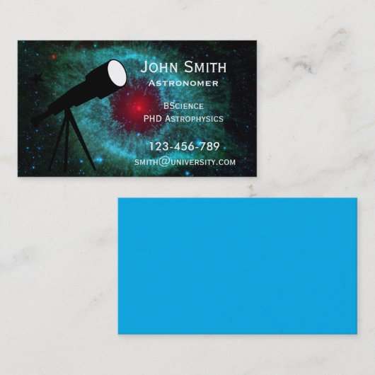 天文宇宙物理学星雲デザイン 名刺 (正面/裏面)
