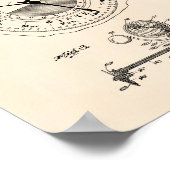 天文時計1922年パテントアート古いピーパー ポスター (角)