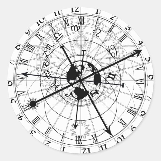 天文時計 ラウンドシール (正面)