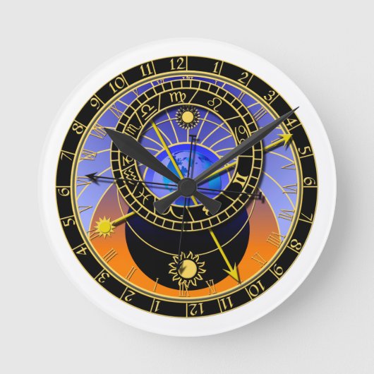 天文時計 ラウンド壁時計 (正面)