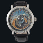 天文時計 腕時計<br><div class="desc">この時計の顔はプラハの24時間天文時計に基づいているが、従来の12時間時計に合わせて変更されている。</div>