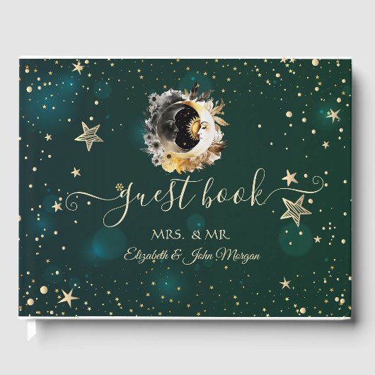 天日と月の花が緑に輝く ゲストブック (正面)