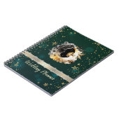 天日と月の花が緑に輝く ノートブック (左側)