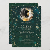 天日と月の花が緑に輝く 招待状 (正面/裏面)