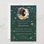 天日と月の花が緑に輝く 招待状 (正面)