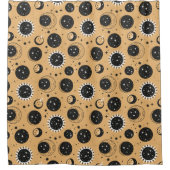 天日と月模様 シャワーカーテン (正面)